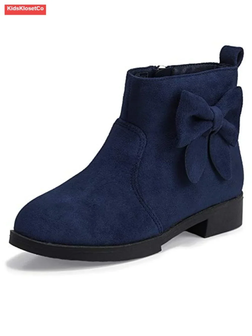 Girls Bowknot Ankle Boots Suede Side Zipper Dress Booties